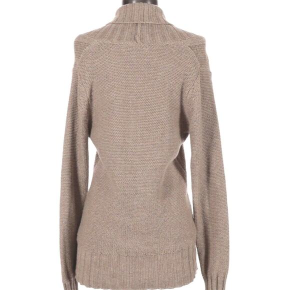 Old Navy Tan Sweater Shawl Neck Cable Knit Pullover Chunky Cotton Blend Size S - Picture 3 of 5